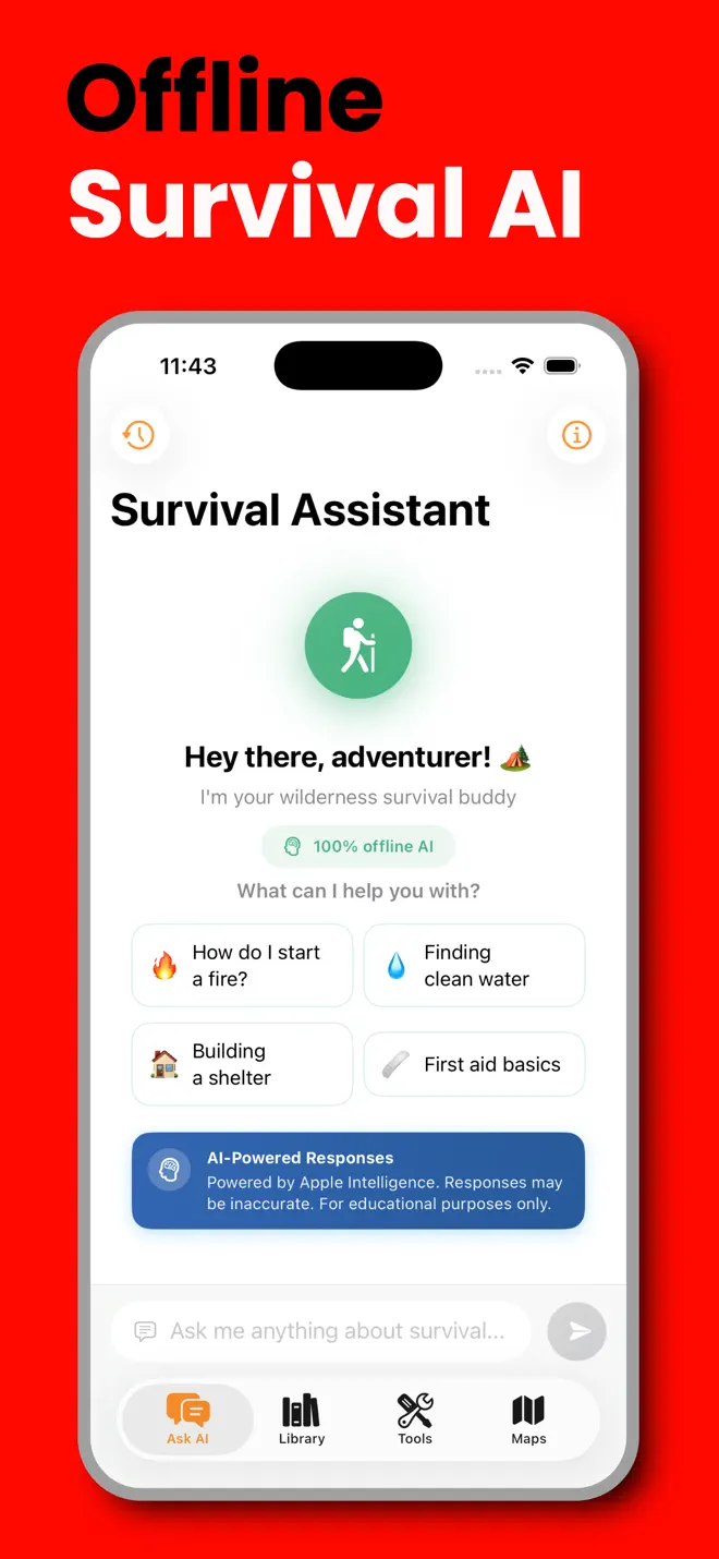 Wilderness Vault app — offline map with GPS track screen