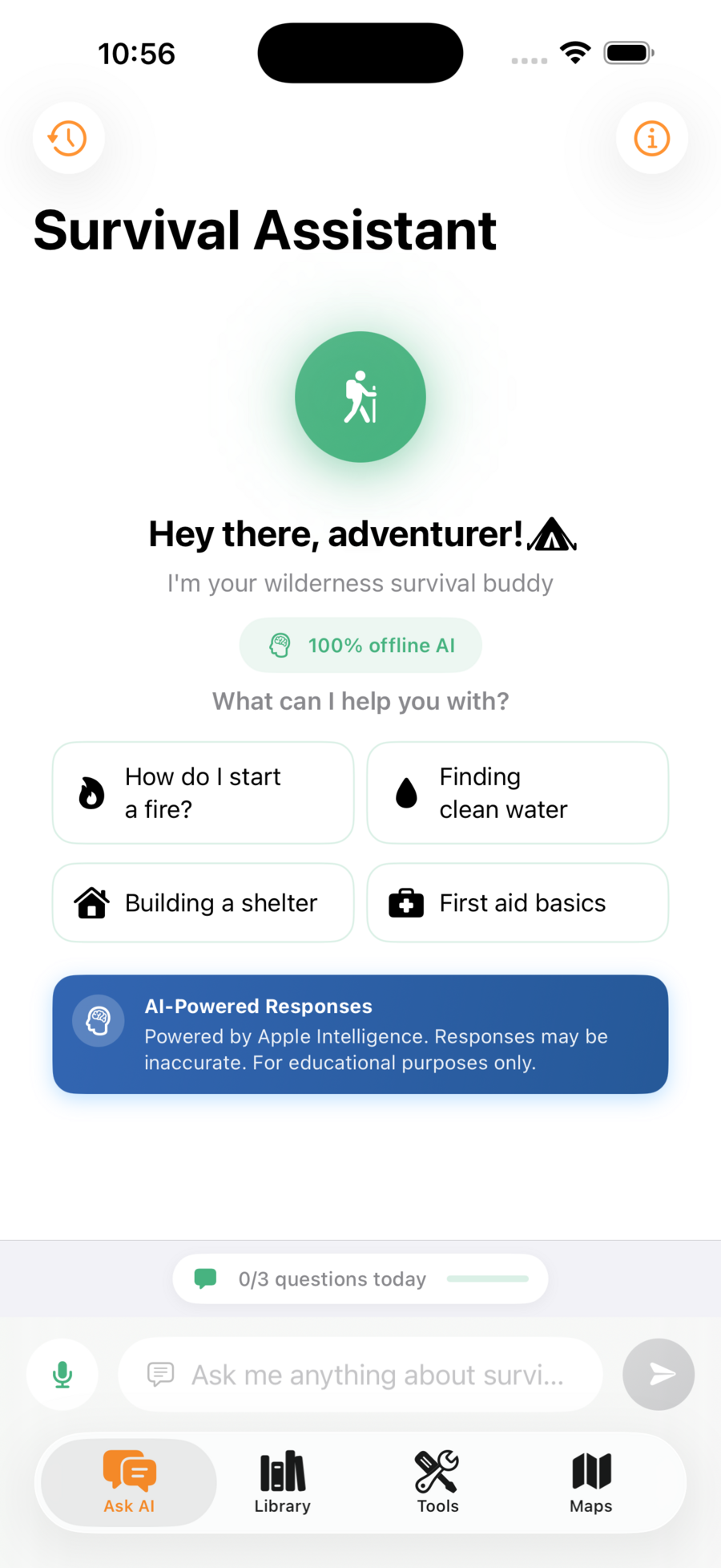 Wilderness Vault — Survival Assistant screen